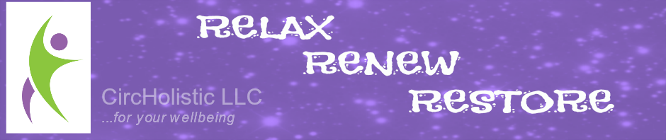 Relax Renew Restore Banner in a Blue Color Background